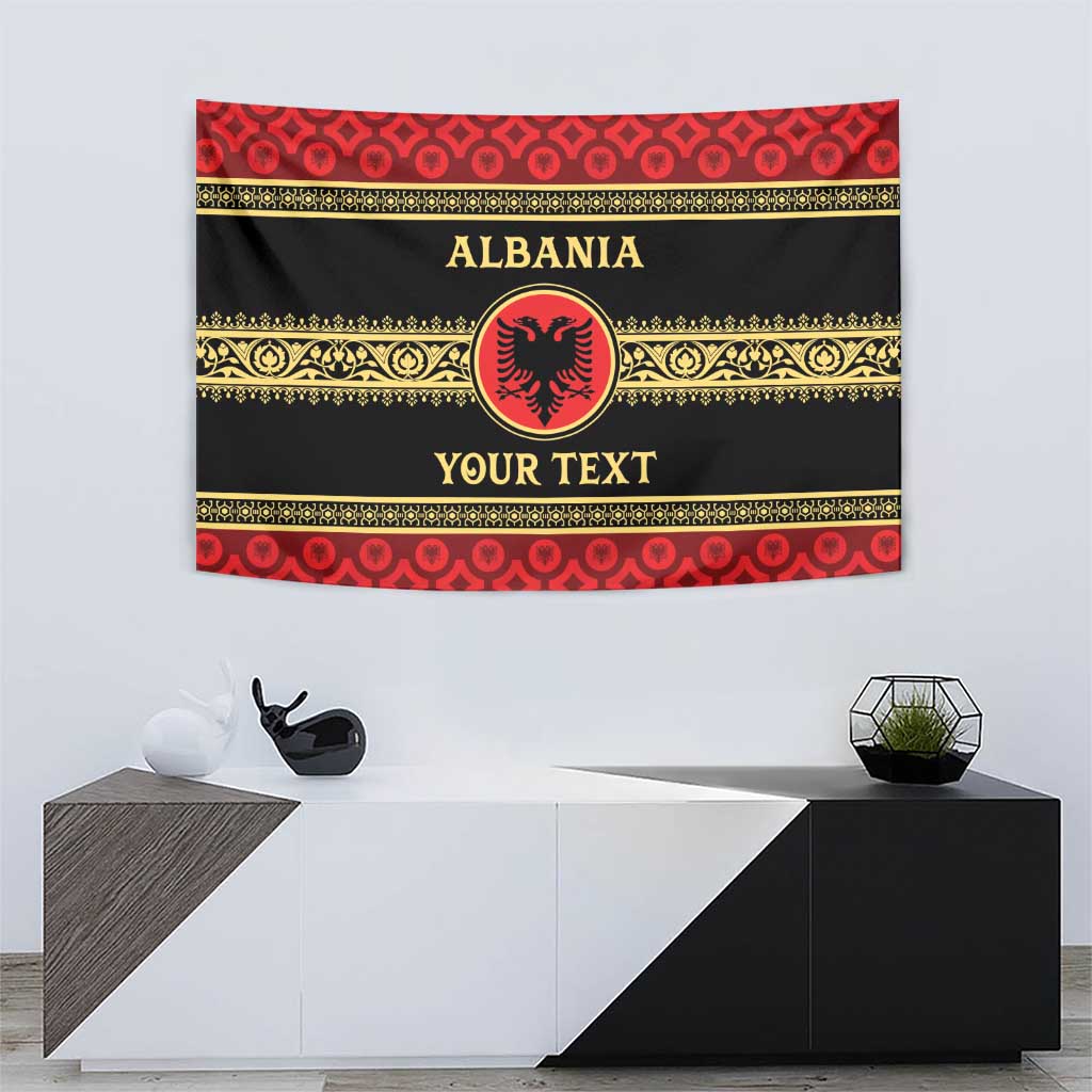 Personalized Albania Eagle Tapestry Red and Black Heritage - Wonder Print Shop