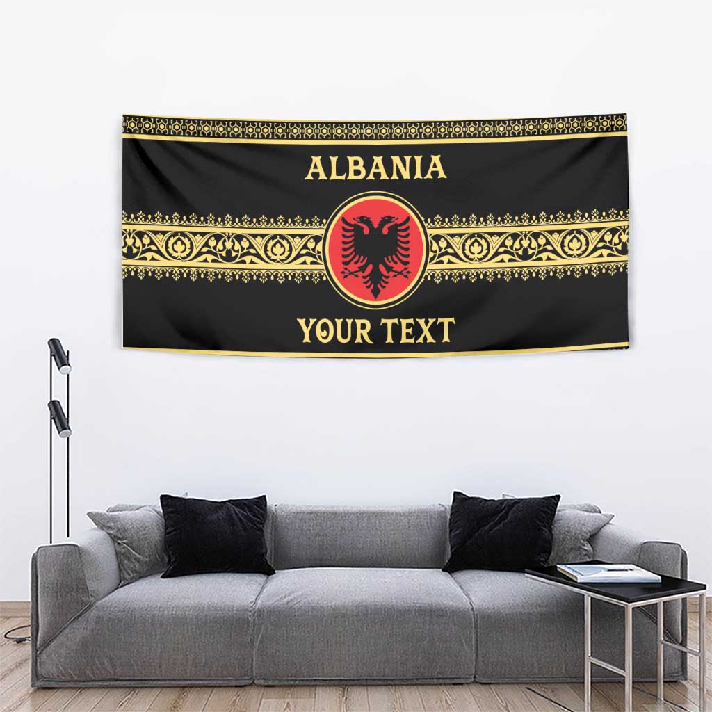 Personalized Albania Eagle Tapestry Red and Black Heritage - Wonder Print Shop