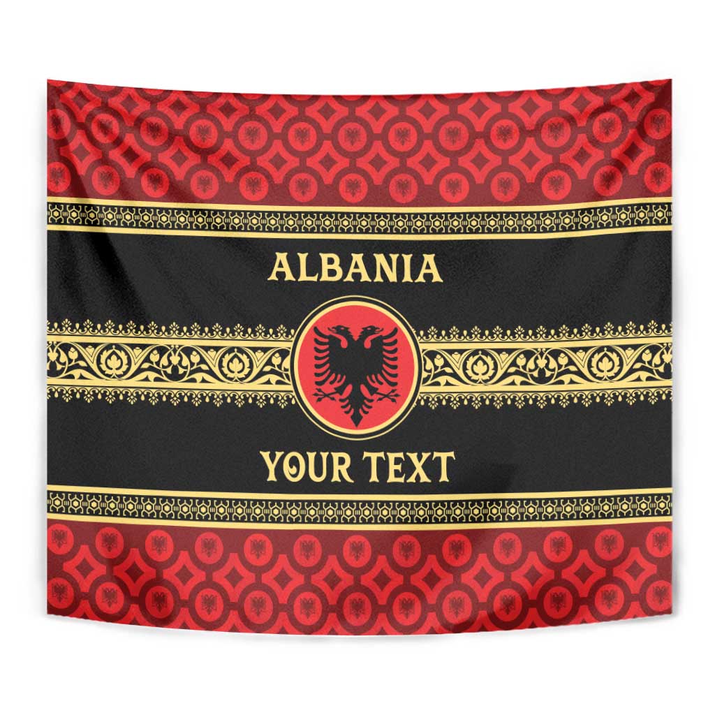 Personalized Albania Eagle Tapestry Red and Black Heritage - Wonder Print Shop