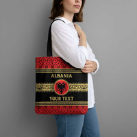 Personalized Albania Eagle Tote Bag Red and Black Heritage - Wonder Print Shop