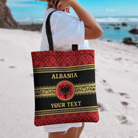 Personalized Albania Eagle Tote Bag Red and Black Heritage - Wonder Print Shop