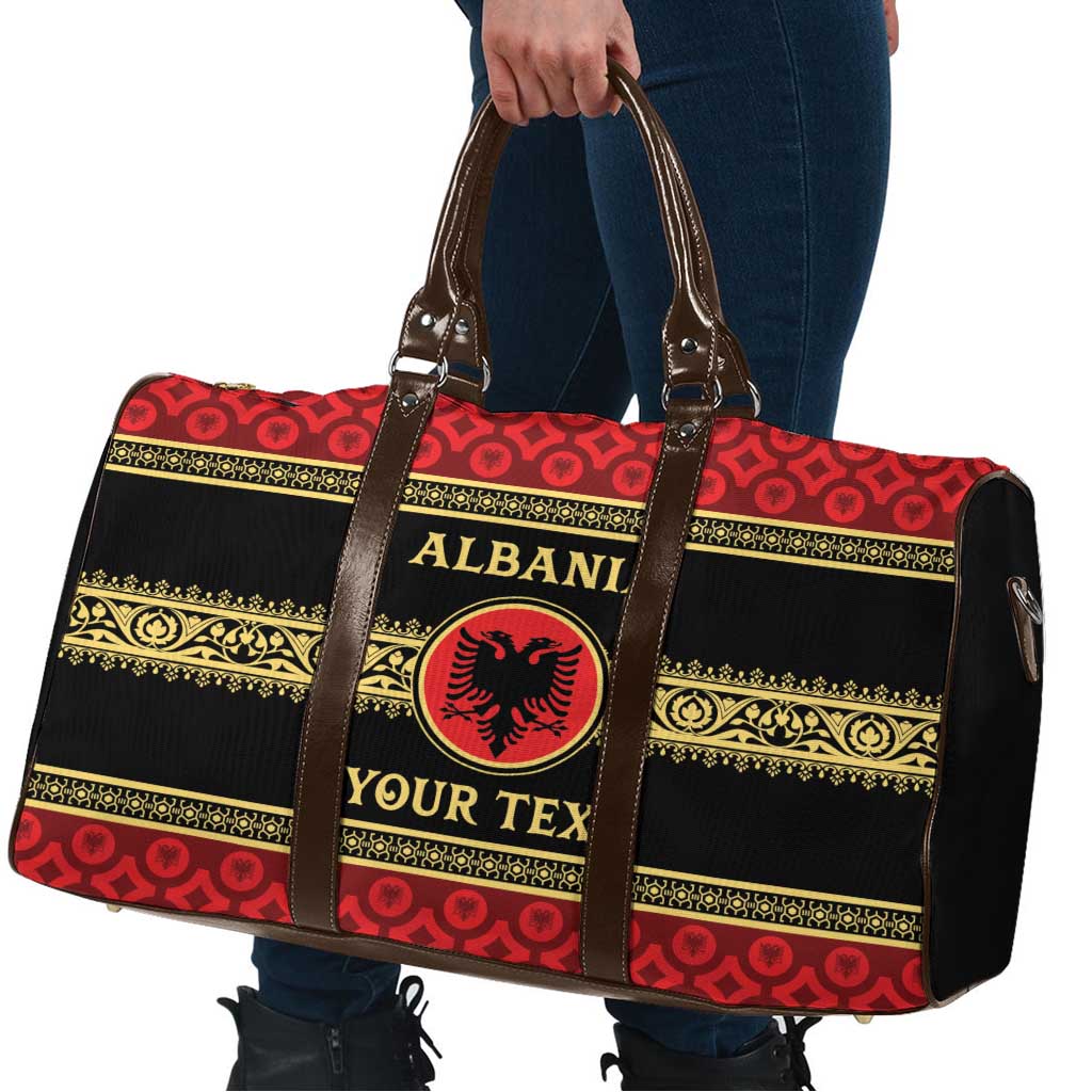 Personalized Albania Eagle Travel Bag Red and Black Heritage - Wonder Print Shop