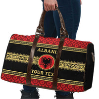 Personalized Albania Eagle Travel Bag Red and Black Heritage - Wonder Print Shop
