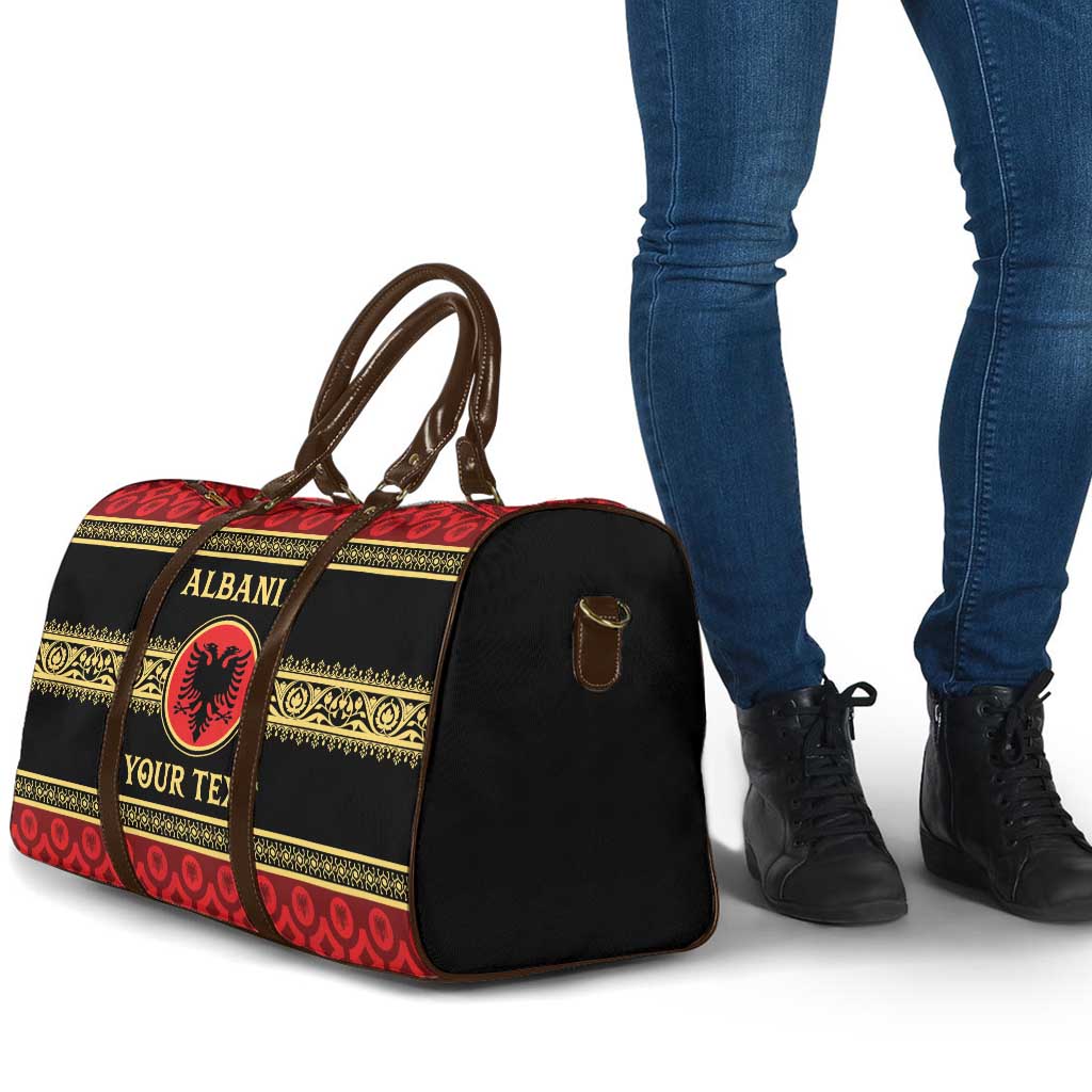 Personalized Albania Eagle Travel Bag Red and Black Heritage - Wonder Print Shop