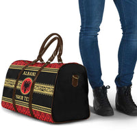Personalized Albania Eagle Travel Bag Red and Black Heritage - Wonder Print Shop