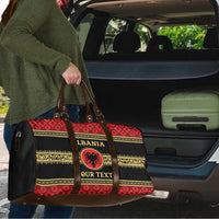 Personalized Albania Eagle Travel Bag Red and Black Heritage - Wonder Print Shop