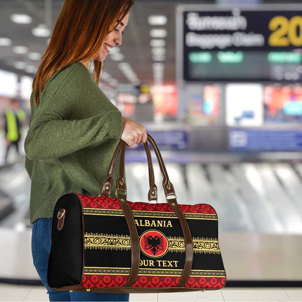 Personalized Albania Eagle Travel Bag Red and Black Heritage - Wonder Print Shop