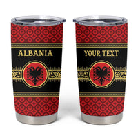Personalized Albania Eagle Tumbler Cup Red and Black Heritage - Wonder Print Shop