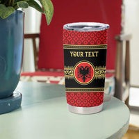 Personalized Albania Eagle Tumbler Cup Red and Black Heritage - Wonder Print Shop