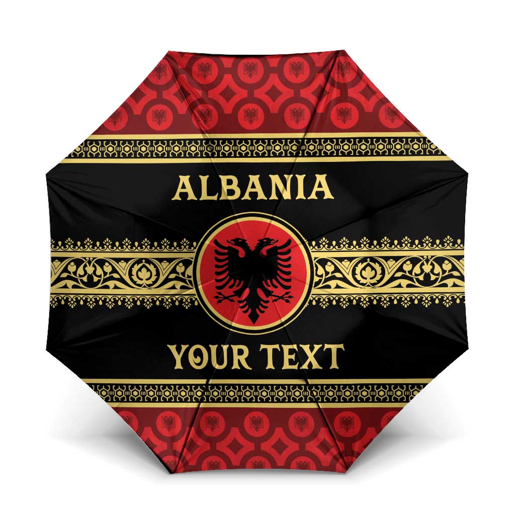Personalized Albania Eagle Umbrella Red and Black Heritage - Wonder Print Shop