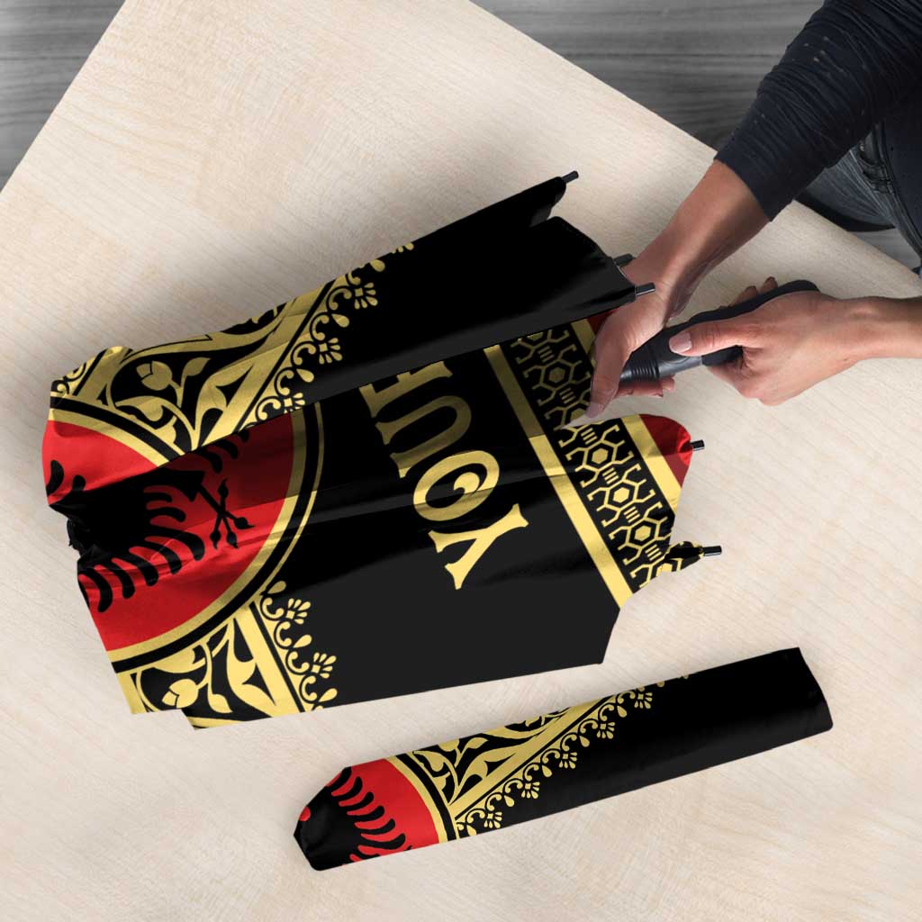 Personalized Albania Eagle Umbrella Red and Black Heritage - Wonder Print Shop