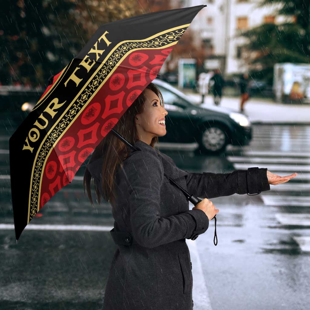 Personalized Albania Eagle Umbrella Red and Black Heritage - Wonder Print Shop