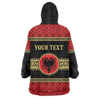 Personalized Albania Eagle Wearable Blanket Hoodie Red and Black Heritage - Wonder Print Shop