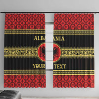 Personalized Albania Eagle Window Curtain Red and Black Heritage - Wonder Print Shop