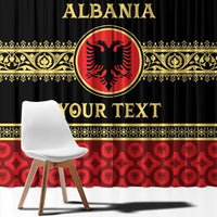 Personalized Albania Eagle Window Curtain Red and Black Heritage - Wonder Print Shop