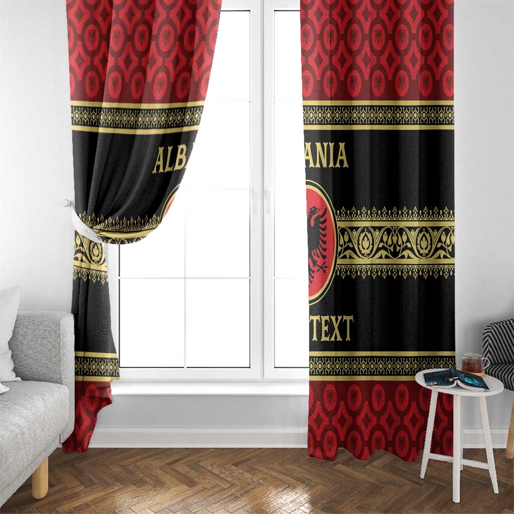 Personalized Albania Eagle Window Curtain Red and Black Heritage - Wonder Print Shop