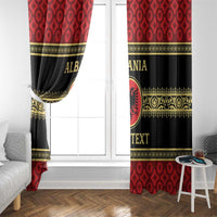 Personalized Albania Eagle Window Curtain Red and Black Heritage - Wonder Print Shop