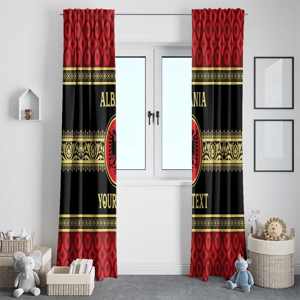 Personalized Albania Eagle Window Curtain Red and Black Heritage - Wonder Print Shop