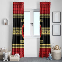 Personalized Albania Eagle Window Curtain Red and Black Heritage - Wonder Print Shop