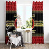 Personalized Albania Eagle Window Curtain Red and Black Heritage - Wonder Print Shop