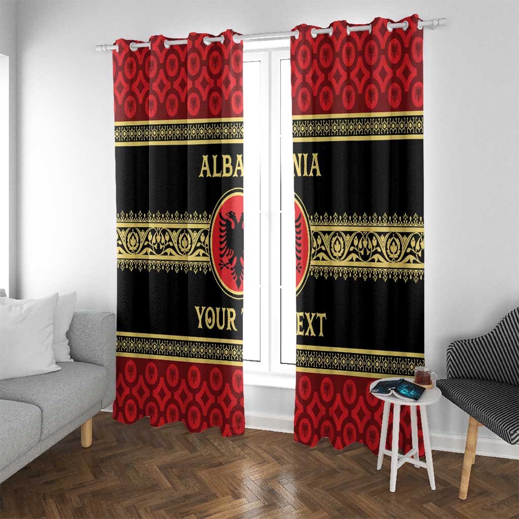 Personalized Albania Eagle Window Curtain Red and Black Heritage - Wonder Print Shop