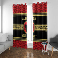 Personalized Albania Eagle Window Curtain Red and Black Heritage - Wonder Print Shop