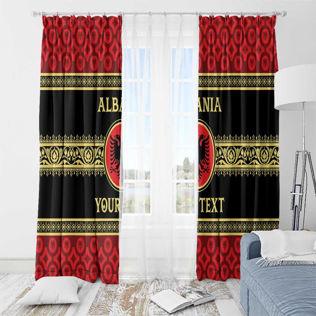 Personalized Albania Eagle Window Curtain Red and Black Heritage - Wonder Print Shop