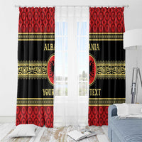 Personalized Albania Eagle Window Curtain Red and Black Heritage - Wonder Print Shop