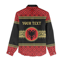 Personalized Albania Eagle Women Casual Shirt Red and Black Heritage - Wonder Print Shop