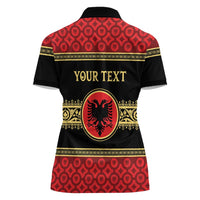 Personalized Albania Eagle Women Polo Shirt Red and Black Heritage - Wonder Print Shop