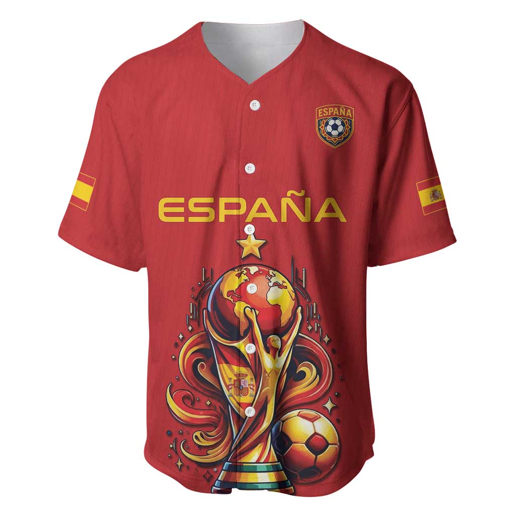 Custom World Football 2026 Spain Baseball Jersey Road To Champions Dream - Wonder Print Shop