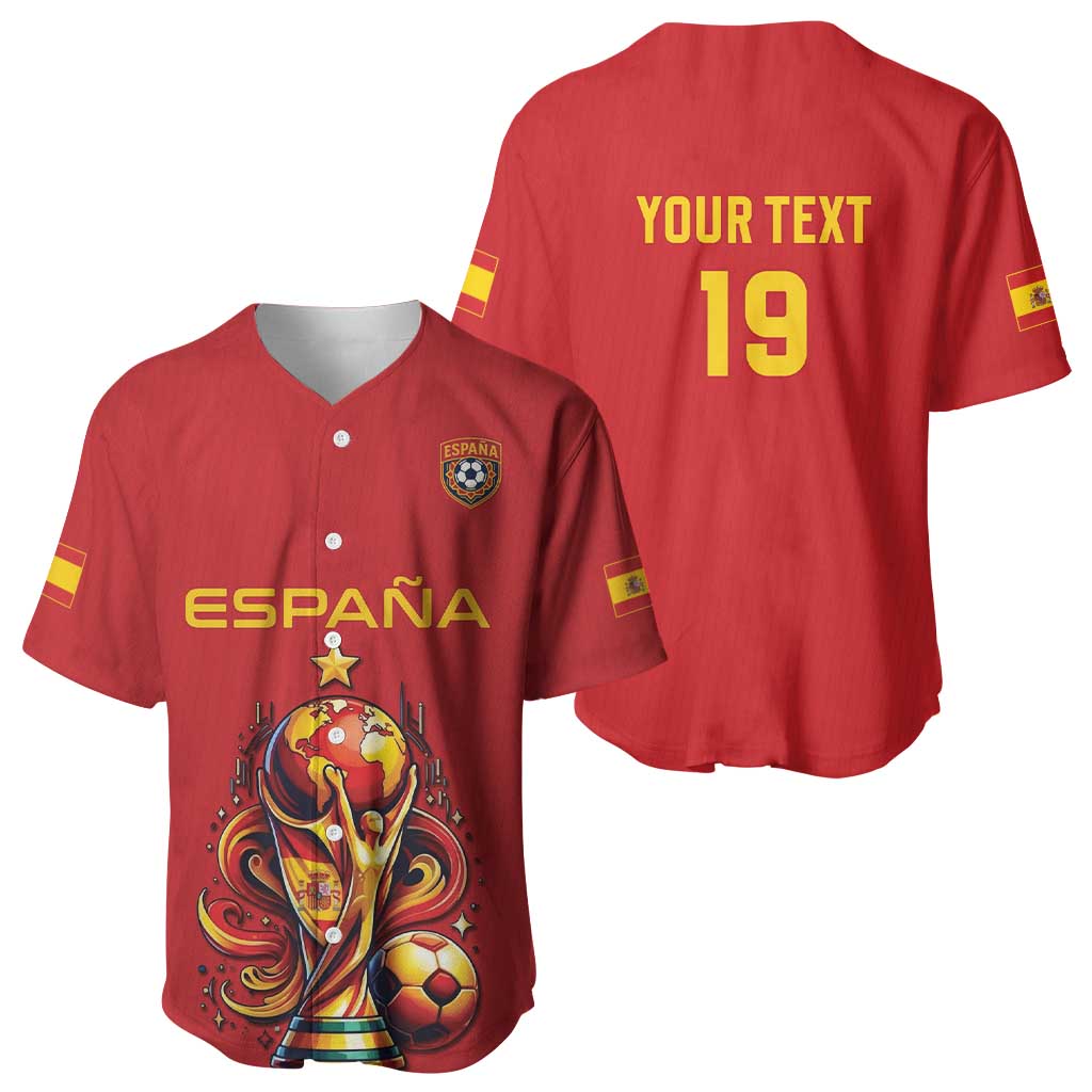 Custom World Football 2026 Spain Baseball Jersey Road To Champions Dream - Wonder Print Shop