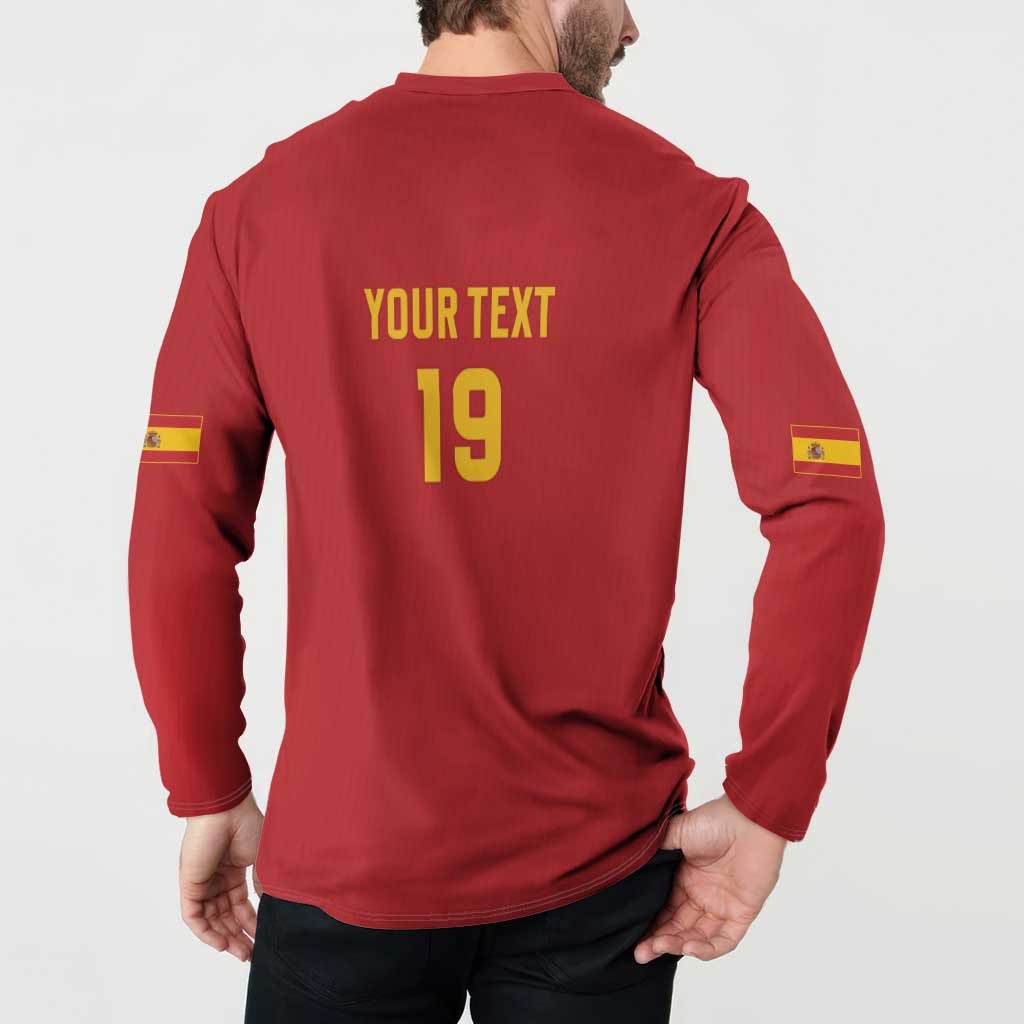 Custom World Football 2026 Spain Button Sweatshirt Road To Champions Dream - Wonder Print Shop