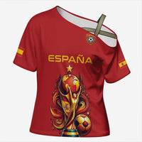 Custom World Football 2026 Spain Cross Shoulder Shirt Road To Champions Dream - Wonder Print Shop
