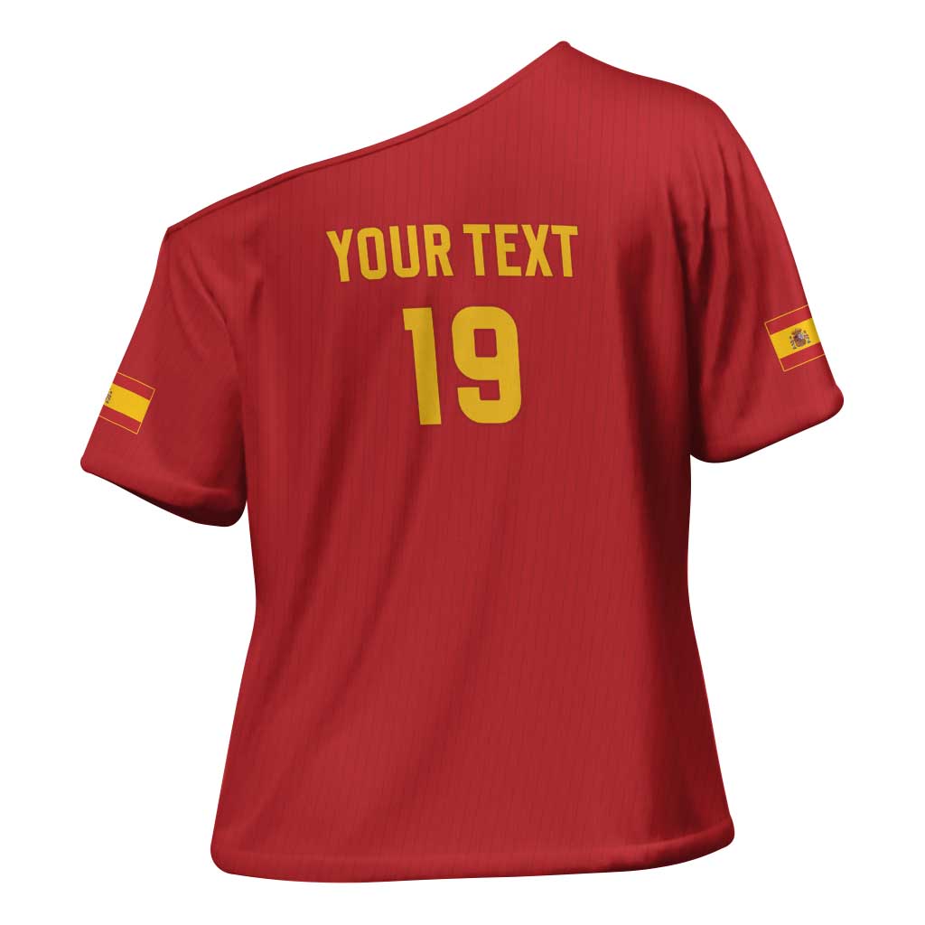 Custom World Football 2026 Spain Cross Shoulder Shirt Road To Champions Dream - Wonder Print Shop