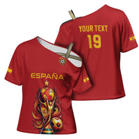 Custom World Football 2026 Spain Cross Shoulder Shirt Road To Champions Dream - Wonder Print Shop