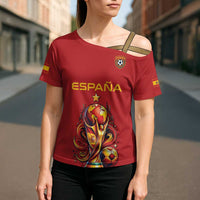 Custom World Football 2026 Spain Cross Shoulder Shirt Road To Champions Dream - Wonder Print Shop