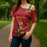 Custom World Football 2026 Spain Cross Shoulder Shirt Road To Champions Dream - Wonder Print Shop