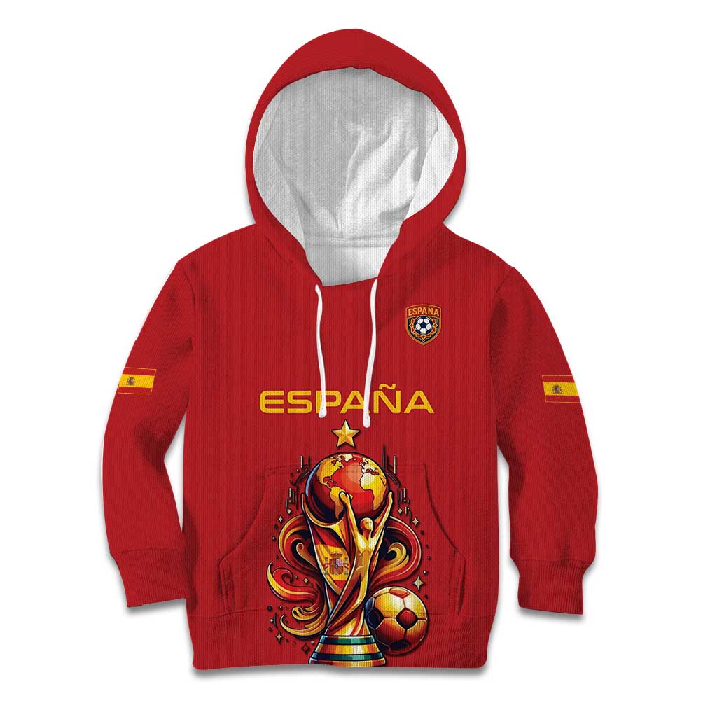 Custom World Football 2026 Spain Kid Hoodie Road To Champions Dream - Wonder Print Shop