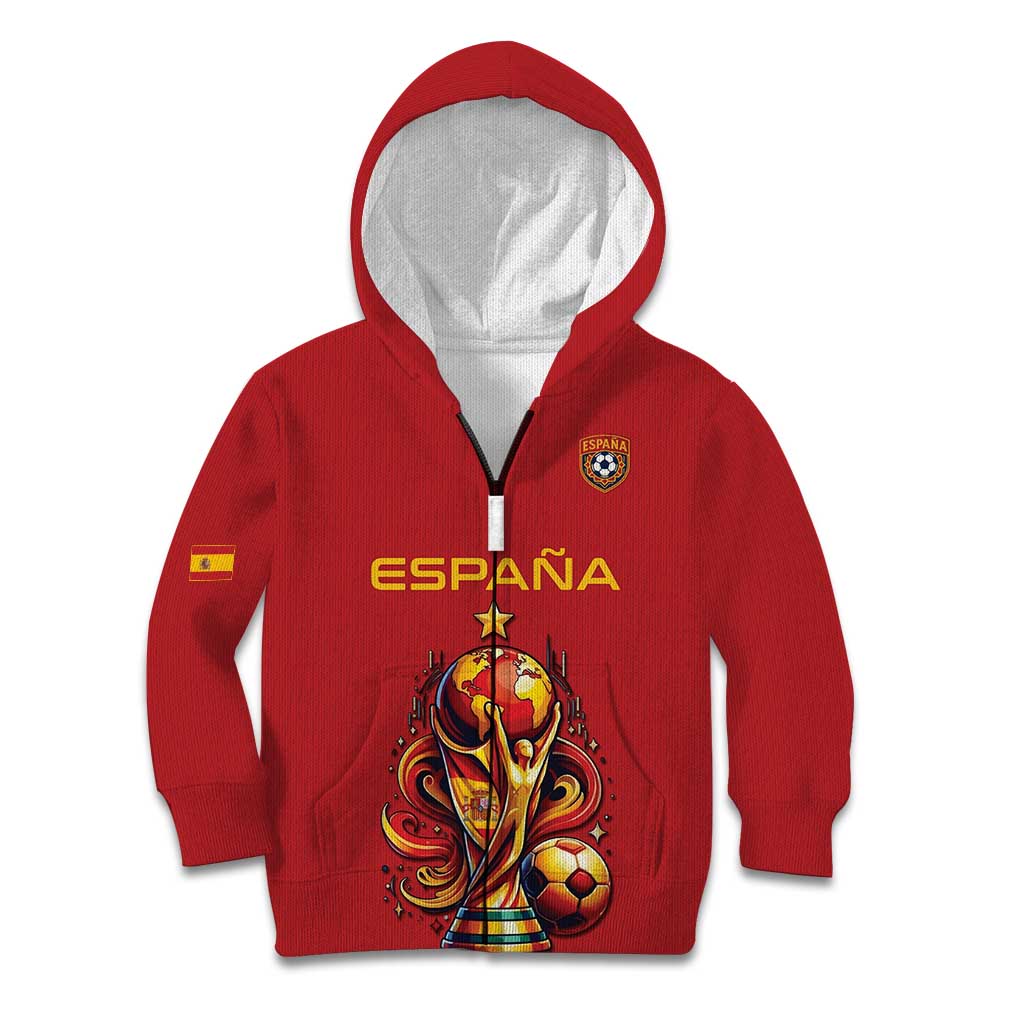 Custom World Football 2026 Spain Kid Hoodie Road To Champions Dream - Wonder Print Shop