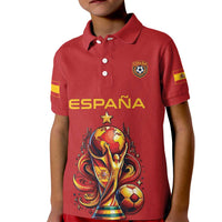 Custom World Football 2026 Spain Kid Polo Shirt Road To Champions Dream - Wonder Print Shop