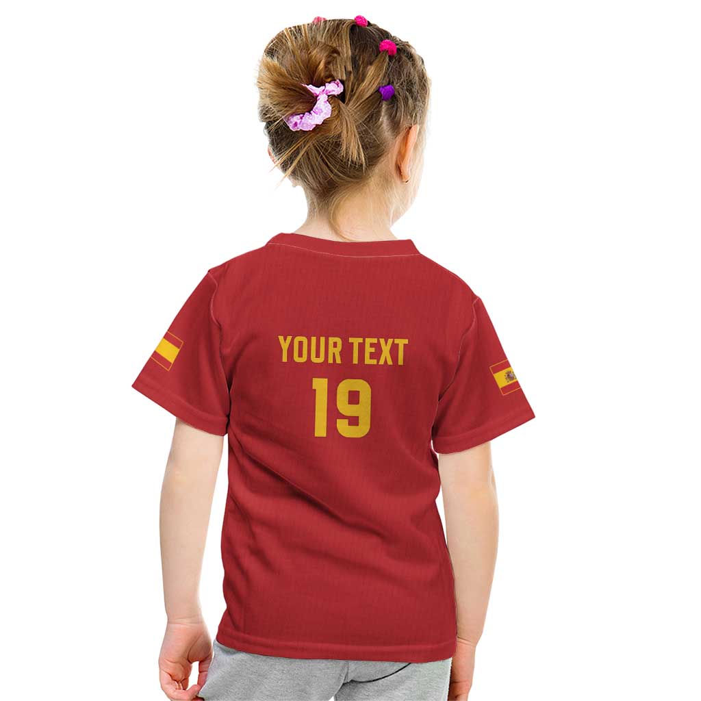 Custom World Football 2026 Spain Kid T Shirt Road To Champions Dream - Wonder Print Shop