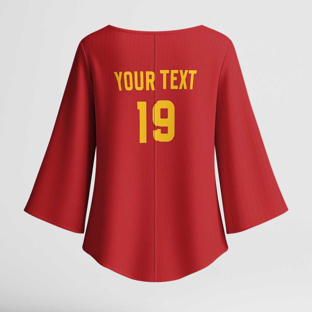 Custom World Football 2026 Spain Kimono Sleeve Blouse Road To Champions Dream - Wonder Print Shop