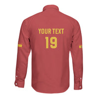 Custom World Football 2026 Spain Long Sleeve Button Shirt Road To Champions Dream LT19