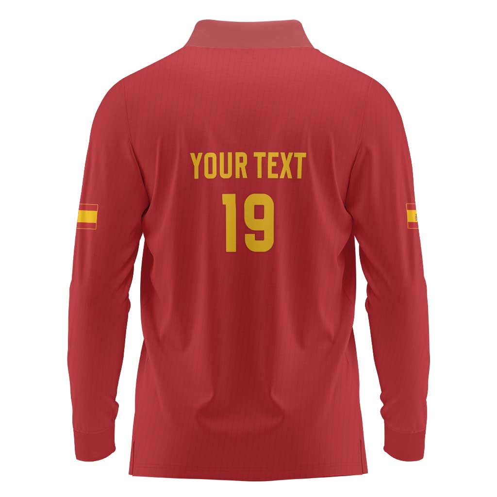 Custom World Football 2026 Spain Long Sleeve Polo Shirt Road To Champions Dream - Wonder Print Shop