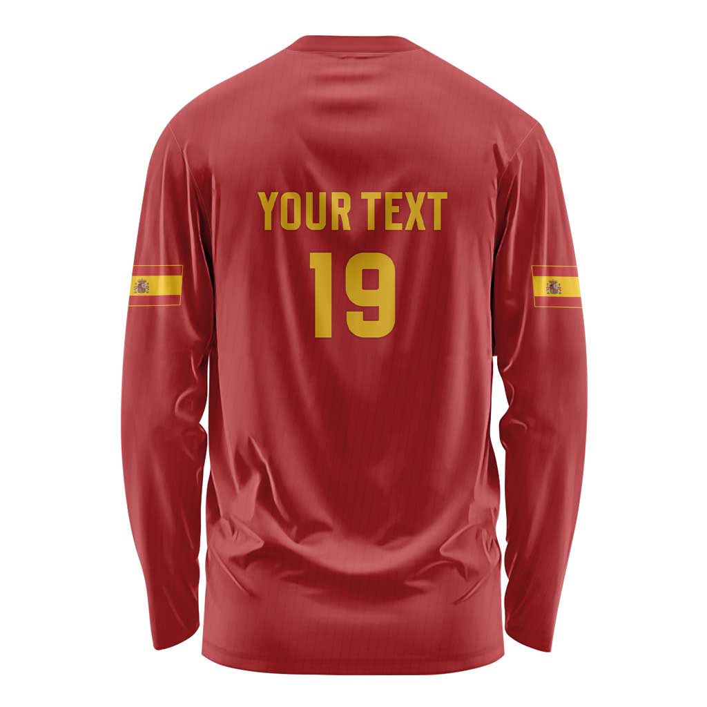 Custom World Football 2026 Spain Long Sleeve Shirt Road To Champions Dream - Wonder Print Shop