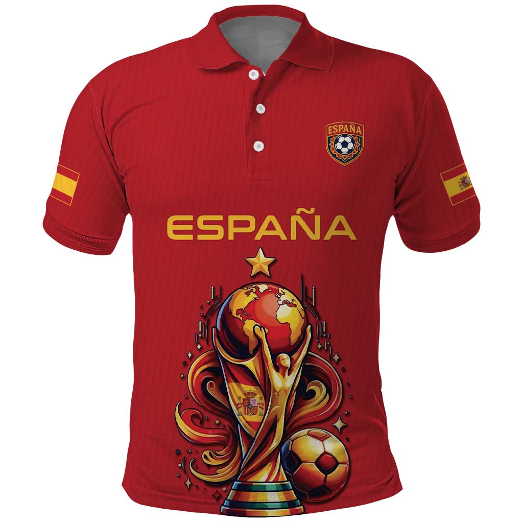Custom World Football 2026 Spain Polo Shirt Road To Champions Dream - Wonder Print Shop