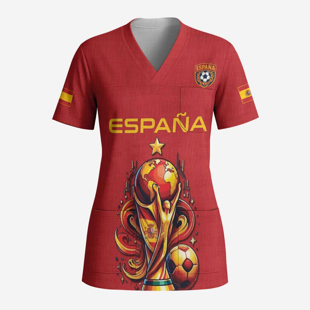 Custom World Football 2026 Spain Scrub Top Road To Champions Dream - Wonder Print Shop