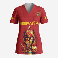Custom World Football 2026 Spain Scrub Top Road To Champions Dream - Wonder Print Shop