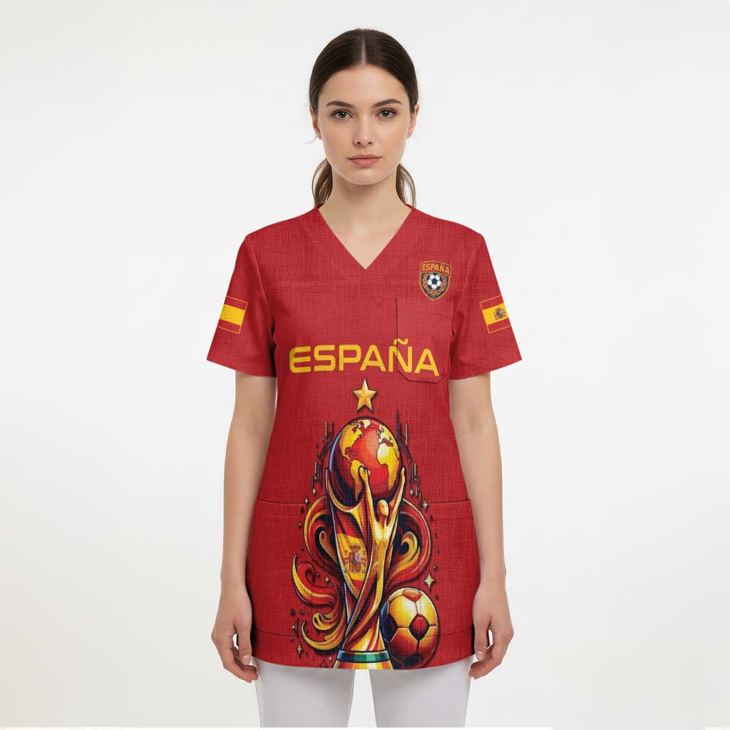 Custom World Football 2026 Spain Scrub Top Road To Champions Dream - Wonder Print Shop